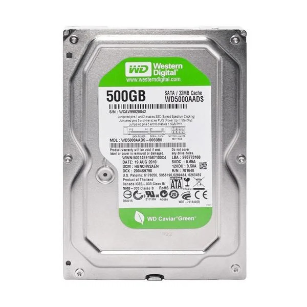 هارد ۵۰۰ گیگابایت سبز با گارانتی